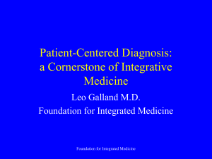 Patient-Centered Diagnosis - What is Integrated Medicine?