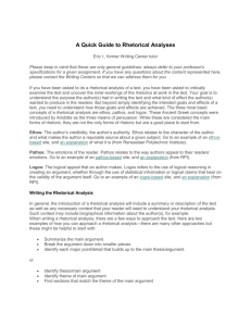 Some guiding questions when writing a rhetorical analysis