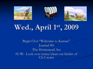 Chapter 6 Welcome to Kansas: “Her Light Shall Shine Timeline