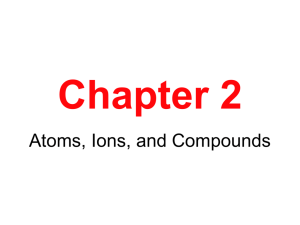 Lecture Ch#2 Atoms, Ions, and Compounds