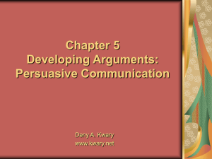 Chapter 5 Developing Arguments: Persuasive