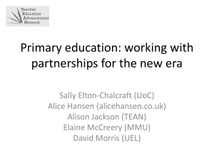 Primary education: working with partnerships for the new era