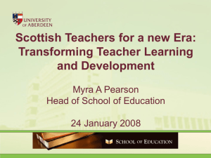 Scottish Teachers for a new Era: Transforming teacher Learning and