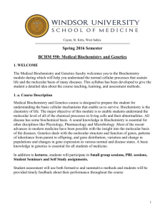 Syllabus for medical Biochemistry and Genetics (with specific
