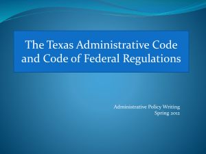 Overview of the Texas Administrative Code