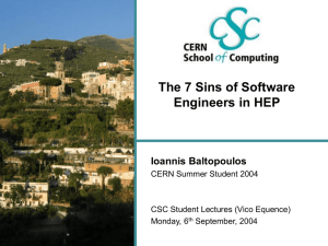 7 Sins of Software Engineers in HEP - CSC