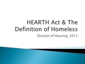 HEARTH Homelessness Definition Training PPT