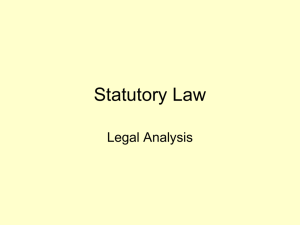 Legal analysis Statutory Law