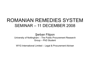 romanian remedies system - University of Nottingham