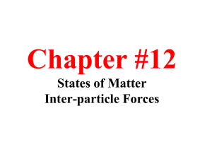Ch#12 Liquids, Solids and Intermolecular Forces