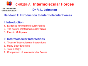Intermolecular Forces 1 - University of Birmingham