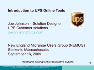UPS Online Tools