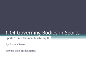 1.04 Governing Bodies in Sports