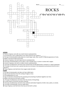 7. Rocks Crossword