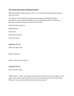 federalist papers federalist 51 quizlet