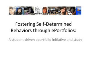 Fostering Self-Determined Behaviors through ePortf