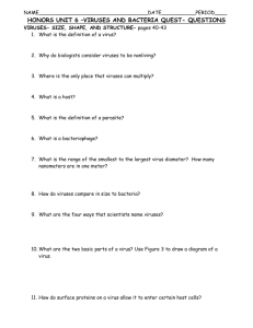 honors unit 6 –viruses and bacteria quest