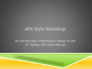 APA Style: Basics
