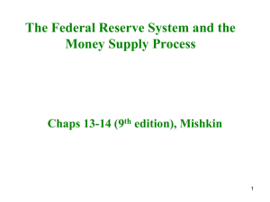 The Federal Reserve System and the Money Supply Process Chaps