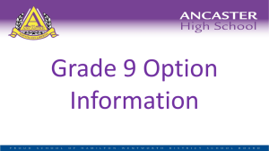 Grade 8 Option Presentation