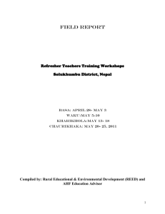 Refresher Teachers Training Workshops