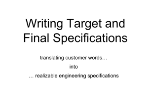 Writing Specifications