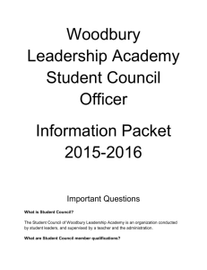 Student Council Officer Information Packet