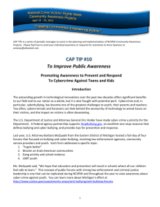 CAP TIP #10 To Improve Public Awareness Promoting Awareness to