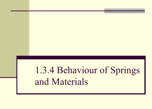 1.3.4 Behaviour of Springs and Materials