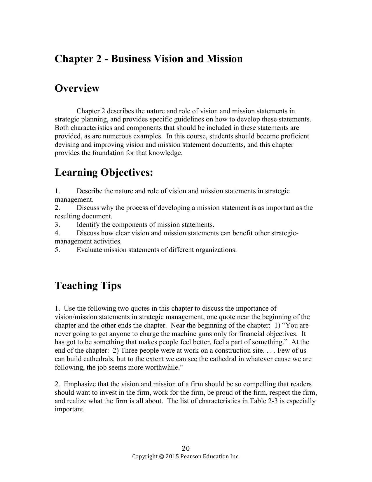 Chapter 2 Business Vision And Mission