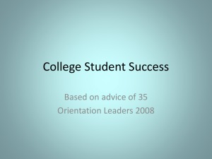 College Student Success - School of Arts and Humanities