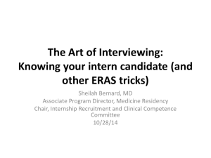 How to Interview Successfully (or tricks to the ERAS application)