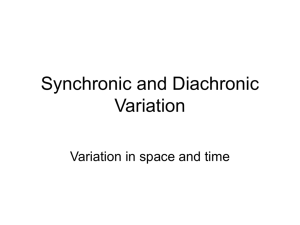 Synchronic and Diachronic Variation