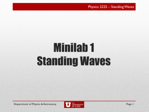 Standing Waves - Department of Physics & Astronomy at the