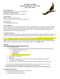 Hendrickson High School Grading Protocols for 2013-2014