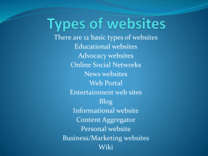 Types of websites - website changed