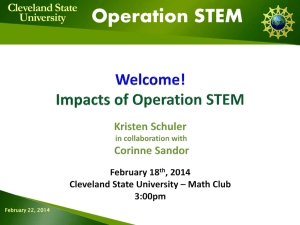 Impacts of Operation STEM - Cleveland State University
