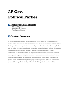 Describe how political parties are organized in the United States.