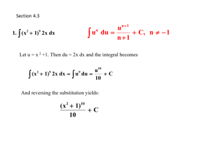 4 .3 Integration by Substitution