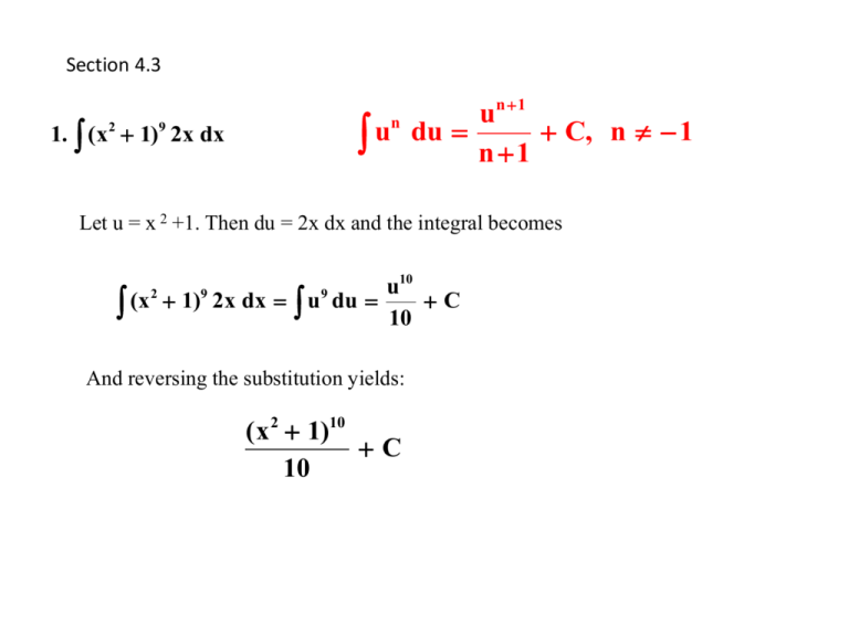 4 3 Integration By Substitution