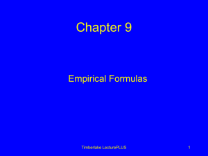 Types of Formulas - Karen Timberlake's chemistry