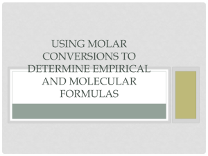 Using molar conversions to determine Empirical and Molecular