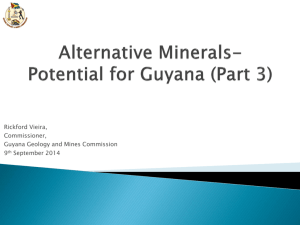 Minerals Of Guyana - Guyana Geology and Mines Commission