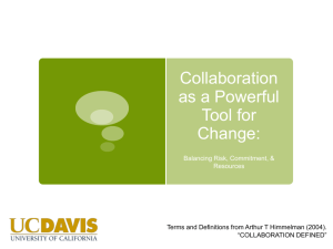Collaboration as a Powerful Tool for Change: Balancing risk