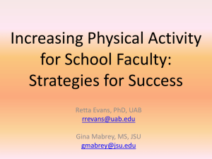 Physical Activity into School Day Sp 2012