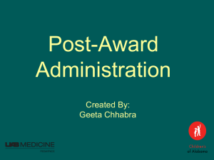 Post-Award Administration
