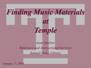 Finding Music Materials at Temple (Powerpoint Tutorial)