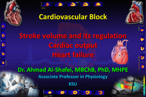 Stroke Volume, Regulation of Stroke Volume, Cardiac output