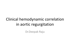 Clinical hemodynamic correlation in aortic regurgitation