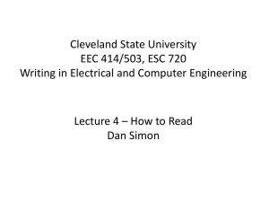 Cleveland State University EEC 414/503 Writing in Electrical and